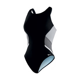 Nike Women's Poly Team Splice Fast Back Tank One Piece Swimsuit  One Piece Swimsuits  Nike