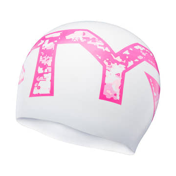 Tyr Pink Camo Silicone Swim Cap  Swim Caps  Tyr