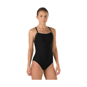 Speedo Women's Solid Endurance Plus Thin Strap One Piece Swimsuit  One Piece Swimsuits  Speedo