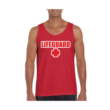 Lifeguard Men's Tank Straight Logo  Men's Lifeguard Tank Top  Custom