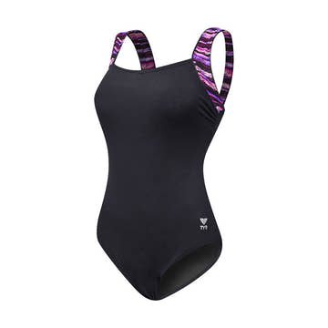 Tyr Bellvue Stripe Durafast Elite Square Neck Controlfit Female  Women's Aquatic Fitness Swimsuits  Tyr