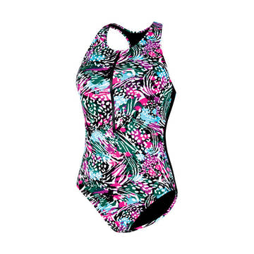 Dolfin Aquashape Wild Hour Print Zip-Front 1-Piece Female  Women's Aquatic Fitness Swimsuits  Dolfin
