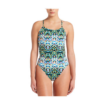 Nike Women's Digi Arrow Cut Out One Piece Swimsuit  Competition Swimsuits  Nike