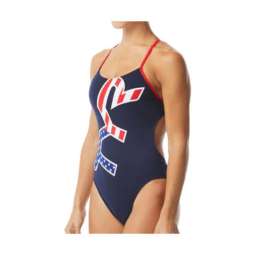 Tyr Swimsuit BIG LOGO USA Cutoutfit  Competition Swimsuits  Tyr