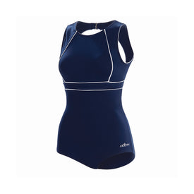 Dolfin Aquashape Swimsuit CONSERVATIVE SOLID High Neck Clasp Back  One Piece Swimsuits  Dolfin