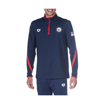 Arena National Team Tech 1/2 Zip Long Sleeve Shirt II  Warm-Ups  Arena
