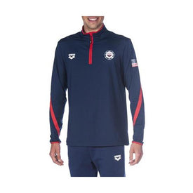 Arena National Team Tech 1/2 Zip Long Sleeve Shirt II  Warm-Ups  Arena