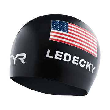 TYR Katie Ledecky USA Silicone Swim Cap  Silicone Swim Caps  Tyr