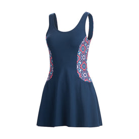 Dolfin Aquashape Mosaic Color Block Swim Dress  Women's Aquatic Fitness Swimsuits  Dolfin