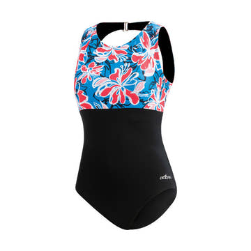 Dolfin Aquashape Wildflowers High Neck Clasp Back Swimsuit  Women's Aquatic Fitness Swimsuits  Dolfin