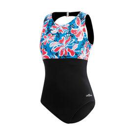 Dolfin Aquashape Wildflowers High Neck Clasp Back Swimsuit  Women's Aquatic Fitness Swimsuits  Dolfin