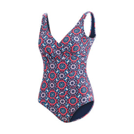 Dolfin Aquashape Mosaic Ruched Front Swimsuit  Women's Aquatic Fitness Swimsuits  Dolfin