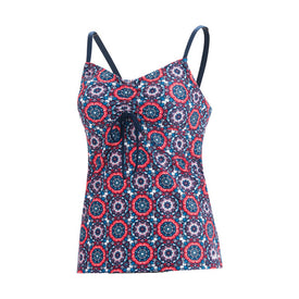 Dolfin Aquashape Mosaic Tie-Front Tankini Top  Women's Aquatic Fitness Swimsuits  Dolfin