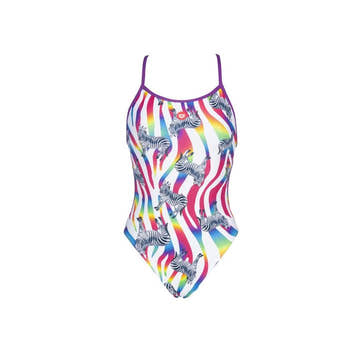 Arena Crazy Zebras Lace Back One Piece Swimsuit  Competition Swimsuits  Arena