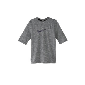 Nike Boy's Heather Short Sleeve Hydroguard Swim Shirt  Long Sleeve Rash Guard  Nike
