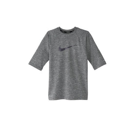 Nike Boy's Heather Short Sleeve Hydroguard Swim Shirt  Long Sleeve Rash Guard  Nike