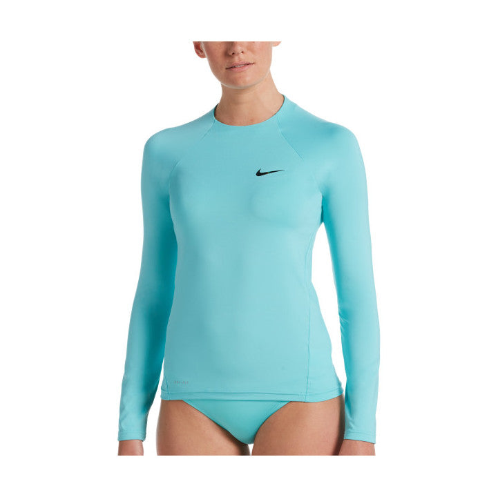 Nike Women's Plus Size Long Sleeve Essential Hydroguard Rash Guard