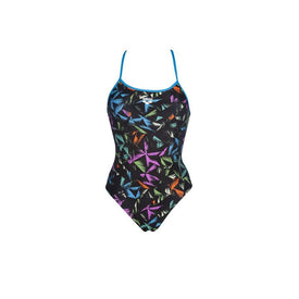 Arena Multicolor Palms Accelerate Back One Piece Swimsuit  Competition Swimsuits  Arena