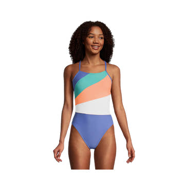 Speedo Women's Radiating Splice One Piece Swimsuit  One Piece  Speedo
