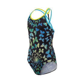 Nike Girl's Butterfly T-crossback One Piece Swimsuit  Girls Swimwear  Nike