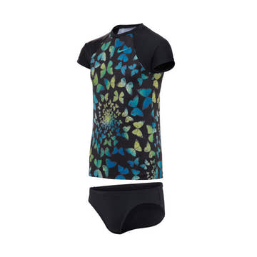 Nike Girl's Butterfly Short Sleeve Top Bikini Set  Girls Bikini Set  Nike