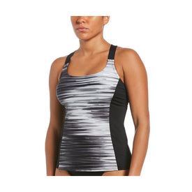 Nike Women's Stripe V-back Tankini Top  Women's Tankini Top  Nike
