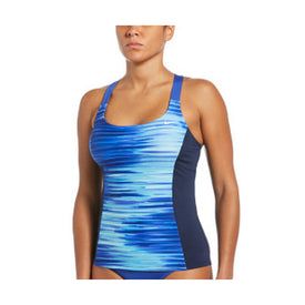 Nike Women's Stripe V-back Tankini Top  Women's Tankini Top  Nike