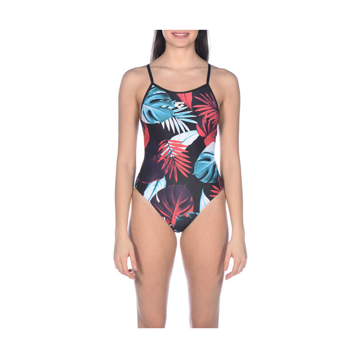 Arena W Tropical Leaves Tie Back One Piece