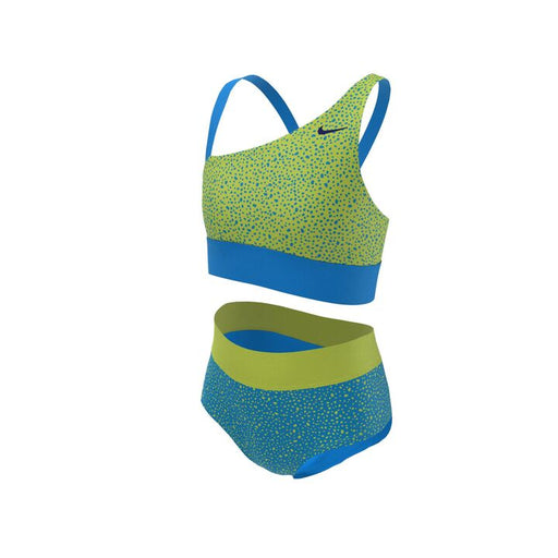 Nike Water Dots Asymmetrical Top & High Waist Bikini Set