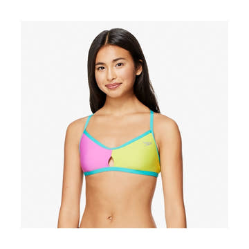 Speedo Women's Color Block Keyhole Top  Bikini Top  Speedo