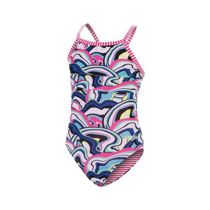 Dolfin Uglies Girl's Off Beat Keyhole Back One Piece Suit