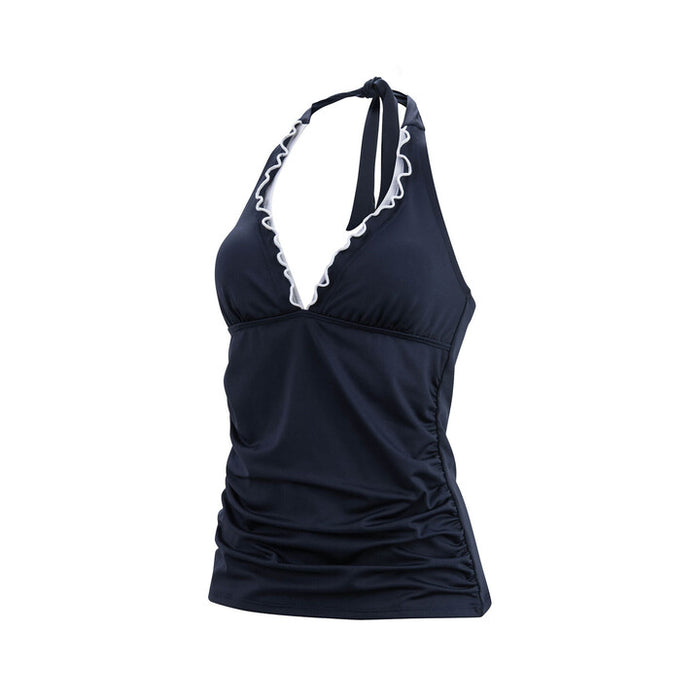 Aquashape Women's Deep V-Neck Halter Tankini Swimsuit Top