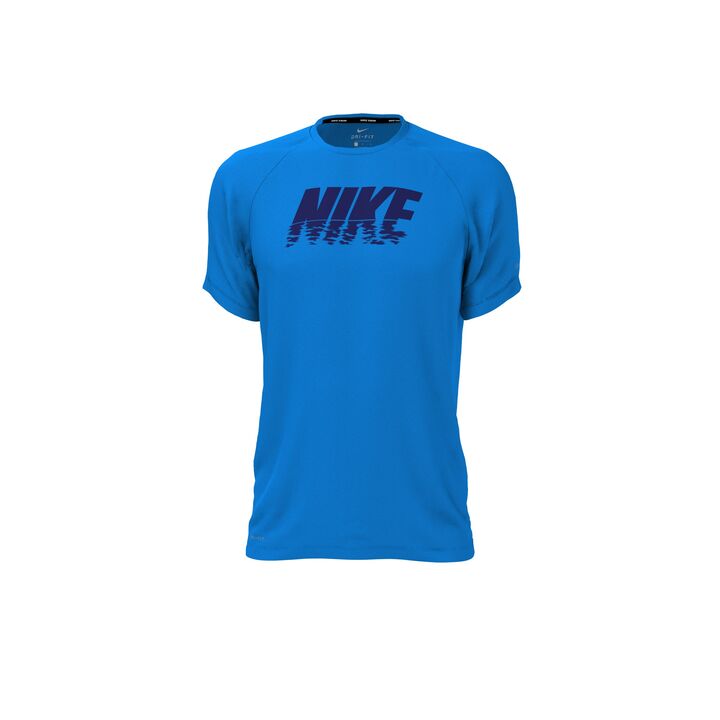 Nike Mens Sunset Logo Short Sleeve Hydroguard  Short Sleeve Rash Guard  Nike