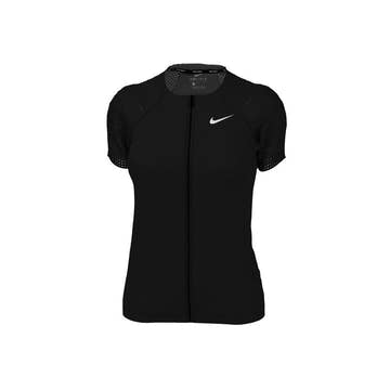 Nike Women's Sport Mesh Short Sleeve Zip Hydroguard (Female)  Women's Aquatic Fitness Swimsuits  Nike
