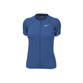 Nike Women's Sport Mesh Short Sleeve Zip Hydroguard (Female)  Women's Aquatic Fitness Swimsuits  Nike
