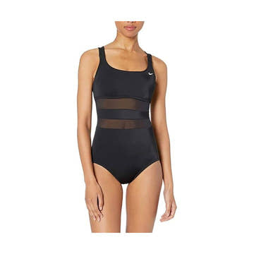 Nike Mesh V-Back One Piece  Competition Swimsuits  Nike