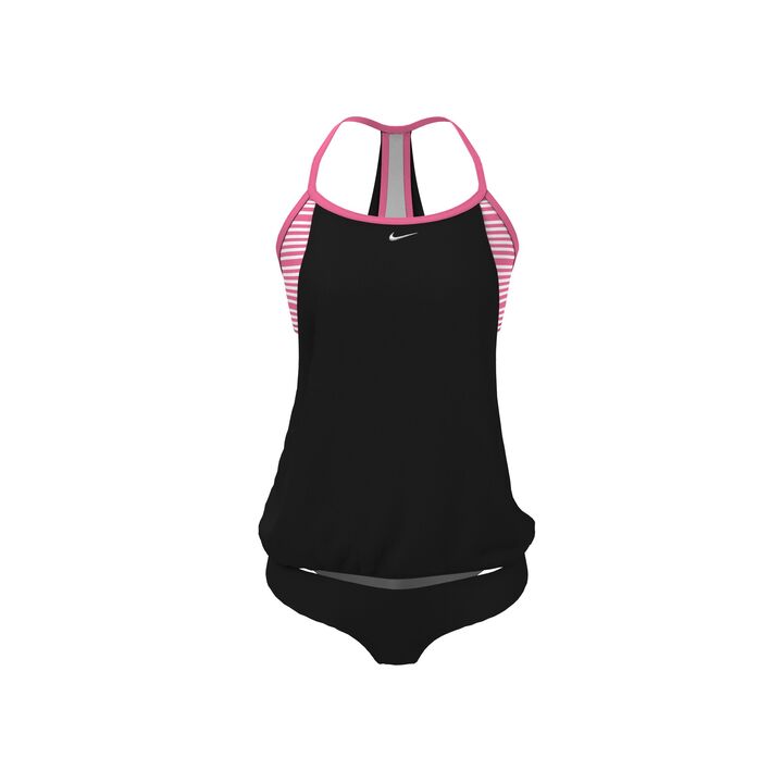 Nike Women's 6:1 Stripe Layered Tankini Set  Women's Aquatic Fitness Swimsuits  Nike