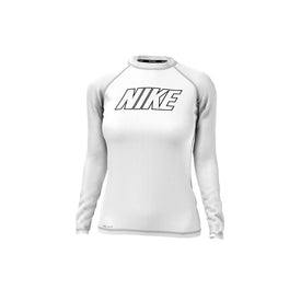 Nike Women's Solid Logo Long Sleeve Hydroguard  Long Sleeve Rash Guard  Nike