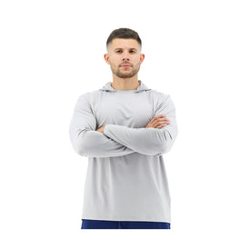 TYR Men's SunDefense Hooded Rash Guard Shirt  Long Sleeve Rash Guard  Tyr