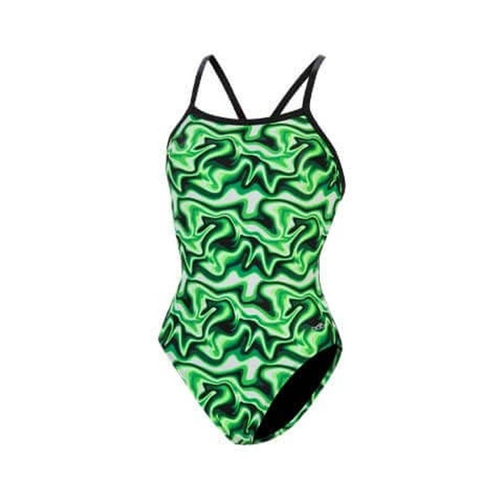 Dolfin XtraSleek Women's Supernova Green V-2 Back One Piece Swimsuit S