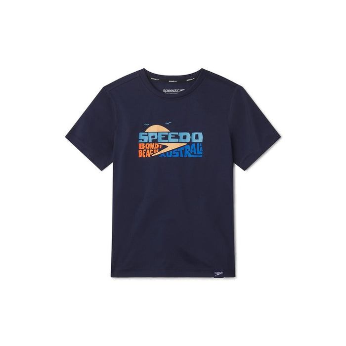 Speedo Speedo Eco S/S Graphic Swim Shirt Peacoat