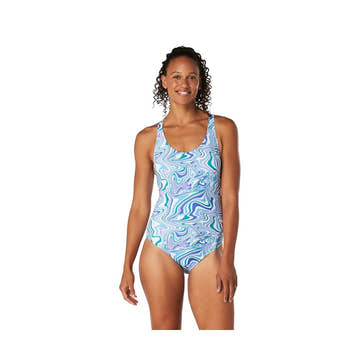 Speedo Printed Thin Strap One Piece Swimsuit  One Piece Swimsuits  Speedo