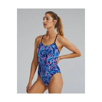 Tyr Womens Cutoutfit Cry One Piece Swimsuit  Swim Team Prints  Tyr