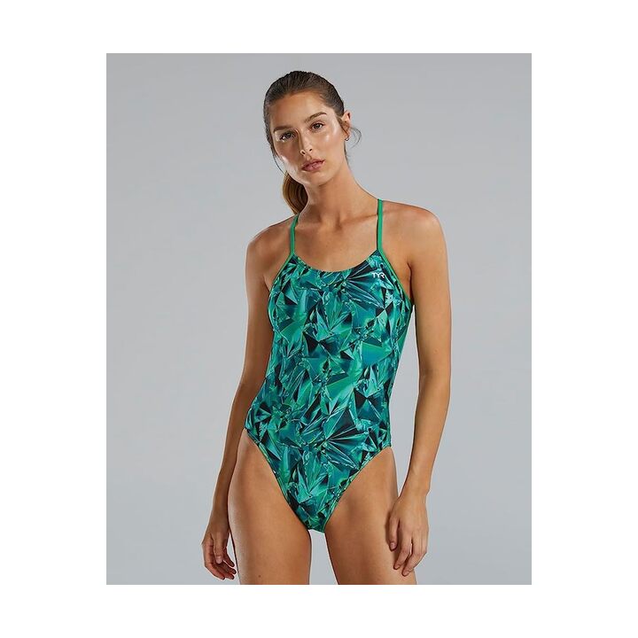 Tyr Womens Cutoutfit Cry One Piece Swimsuit  Swim Team Prints  Tyr
