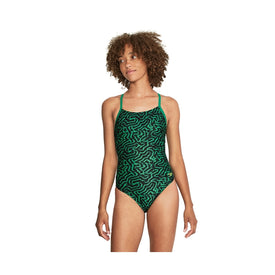 Speedo Women's Race Maze Flyback One-Piece Swimsuit  One Piece Swimsuits  Speedo