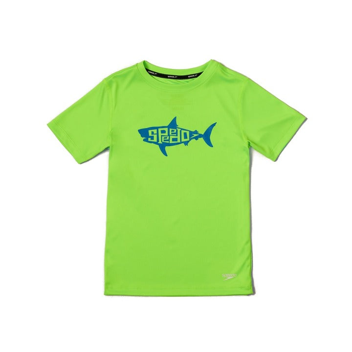 Speedo Boy's Shot Sleeve Graphic Swim Shirt  Kids Swimming Gear  Speedo