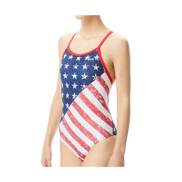 Tyr Star Spangled Durafast One Diamondfit Female Youth  Competition Swimsuits  Tyr