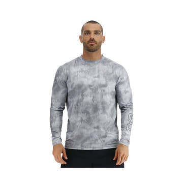 Tyr SunDefense Men's Vented Long Sleeve Rash Guard Crew Shirt - Turbulent  Long Sleeve Rash Guard  Tyr