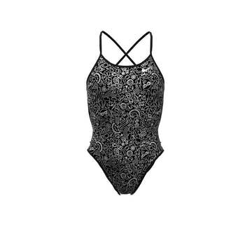 Nike Hydrastrong Multi Print Reversible Tie-Back One Piece Swimsuit  Team Print  Nike