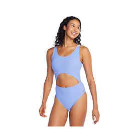 Speedo Women's Keyhole Rib One Piece Swimsuit  One Piece Swimsuits  Speedo